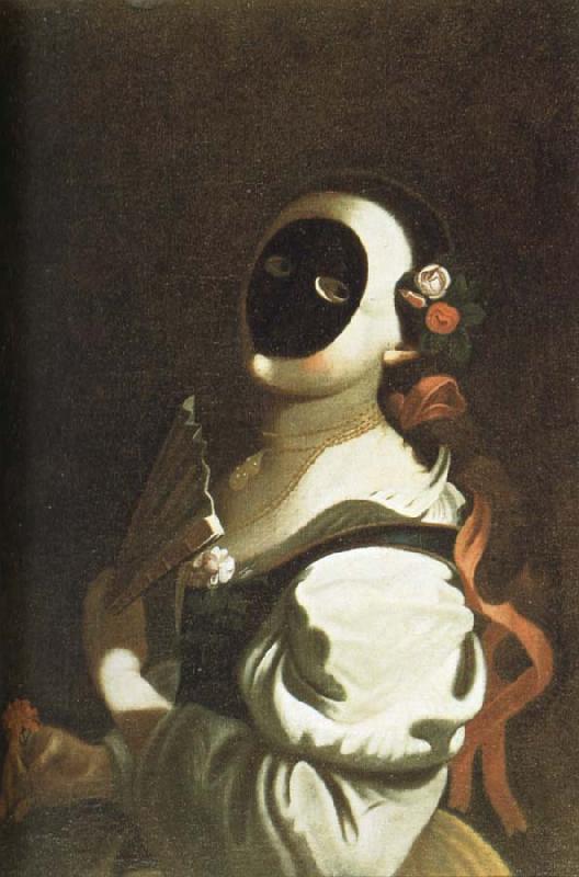 Felice Boscarati Dama con mascherina oil painting picture